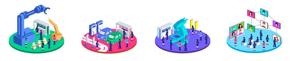 ↑WEB用エキスポブースのイラスト。